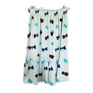 Picnik Barcelona girls light green Miranda butterflies tiered midi skirt 12 NWT